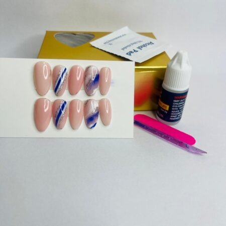 Best press on nails with glitter marble art